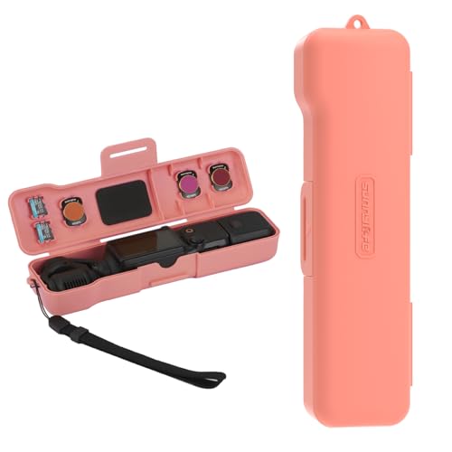 Travel Waterproof Case for DJI Osmo Pocket 3 Accessories (Pink) | for Osmo Pocket 3 Creator Combo / Xtra Muse Case, with 3 Magnetic CPL/ND Filter Slots and 2 Card Slots, with Wrist Strap - color: Pink