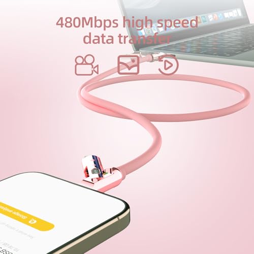 MFish USB C to USB C Cable, 240W 4 in 1 Charging Cable, Pink, 6.6FT | Carrying Case, USB-A & USB-C to USB-C/Lightning, For iPhone 17/16/15/14, MacBook, iPad, Laptop, Samsung S25/S24 - color: Pink, size: 6.6FT(Upgraded)