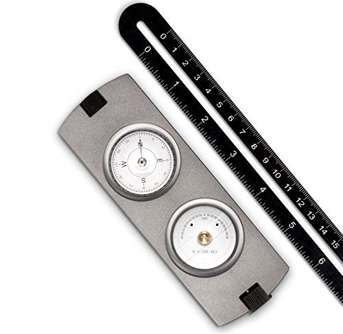 THE CIMPLE CO Tripod-Mountable Inclinometer Compass with Azimuth Gauge and Portable Bag - Anodized Aluminum Compass and Clinometer for Satellite Installation, Land Surveying, Navigation, Hiking