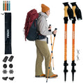 Outsura Carbon Fiber Hiking Stick 2 Pack – Professional Grade, Collapsible Trekking & Walking Sticks for Hiking - color: Sunset Orange