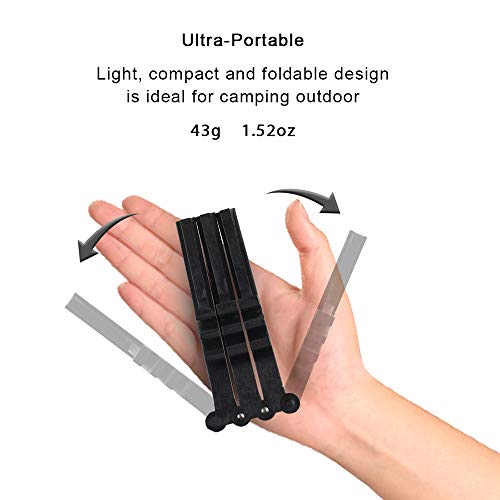 Folding Universal Fuel Can Canister Stand, Tripod Stabilizer for Camp Stove | Compact Butane Gas Tank Bracket, Plastic Cylinder Cartridge Holder, Footrest for Outdoor Hiking Stove
