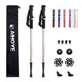 Aihoye Hiking Trekking Poles, 2 Pack Walking Hiking Sticks for Men &Women | Collapsible, Lightweight, Anti Shock and Quick Lock System - color: silver