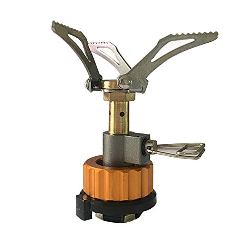 DESERT & FOX Ultralight Mini Camping Stove + Stove Adapter, Titanium Alloy Automatic Foldable Outdoor Cookware Tool for Picnic,Cookout,Camping,Hiking - color: mini stove with adapter