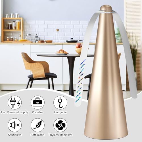 Fly Fans for Tables, 4 Pcs Food Fan to Keep Flies Away (Golden) - size: 4P