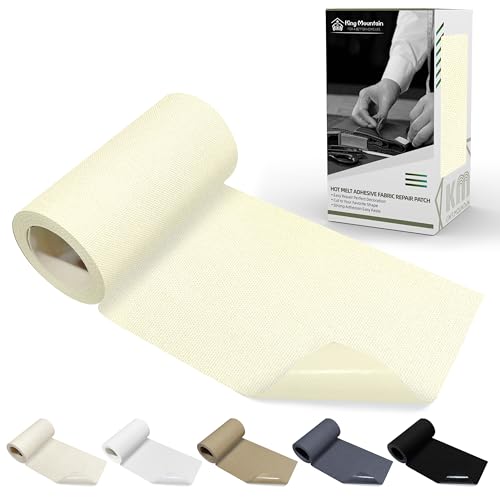 Canvas Iron on Patch,3"×60",Waterproof 100% Cotton Fabric Repair Patch,Used for Various Sofa,Tent,Clothes,Seats,Suitcases (Beige White) - color: Beige White, size: Canvas-3"x60"