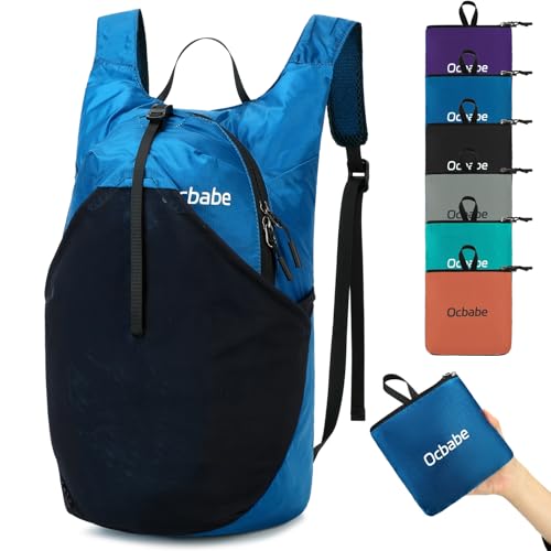 Ultra Lightweight Foldable Backpack,Water Resistant Small Packable Hiking Daypack Outdoor Camping Travel Bag - color: Blue, size: 15L