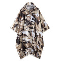Multi functional cape hooded raincoat suitable for outdoor camping and hiking, suitable for both men and women - color: Camouflage