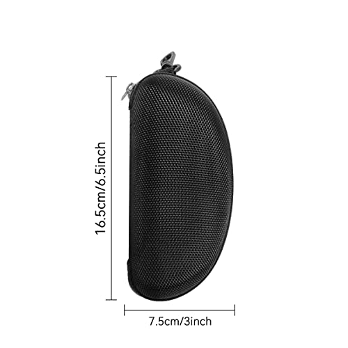 3pcs Zipper Hard Shell Sunglasses Case and Eyeglasses Case Portable Travel Glasses Case with Plastic Hook - color: Silver