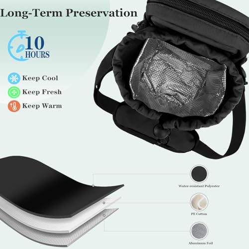 Water Bottle Holder with Strap, 32/40oz Insulation Water Bottle Carrier Bag with Phone Pocket, Water Bottle Sling Bag Crossbody Water Bottle Holder for Hiking Walking - color: Black