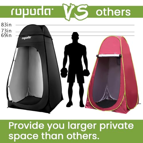 ropoda Pop Up Changing Tent 83" x 48" x 48", 6.9FT Upgrade Shower Tent, Portable Changing Room, Shower Tents for Camping, Privacy Tents,Includes 1 Removable Bottom,8 Stakes,1 Rain Cover(Black) - color: Black
