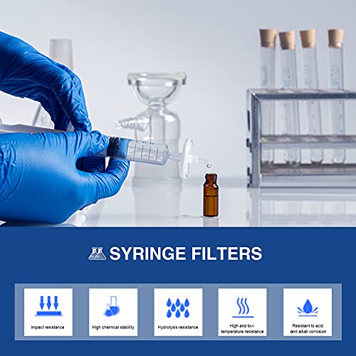 Syringe Filters 13mm Diameter 1.0μm Pore Size with Hydrophilic Nylon Membrane for Laboratory Filtration by Allpure Biotechnology [Pack of 100] (Nylon, 1.0 μm) - size: [13mm & 1.0μm]