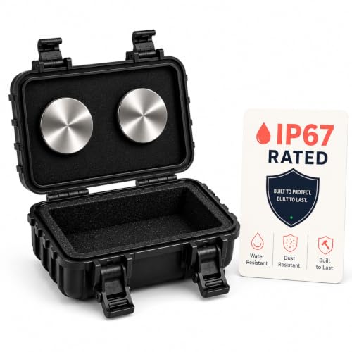 Family1st Weatherproof Magnetic Case for GPS Tracker Device for Vehicles, AirTag, Key Holder Under Vehicles, Weatherproof Heavy Duty Twin Magnets
