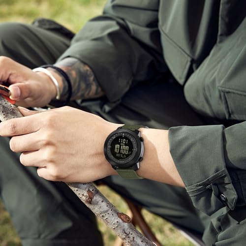 AVTREK Digital Hiking Sport Watch for Men Tactical Military Altimeter Watch - color: black2106