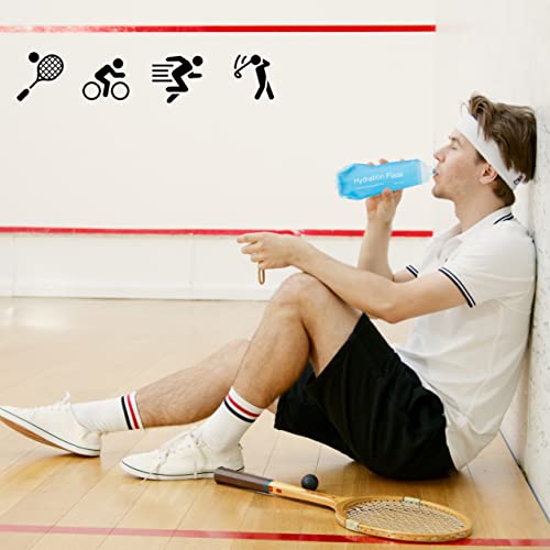 J.CARP 150ml Soft Flask Running Water Bottles, TPU Foldable Running Hydration Flask for Hydration Pack Cycling Hiking Climbing Outdoors Motorbike - color: Blue, 150ml