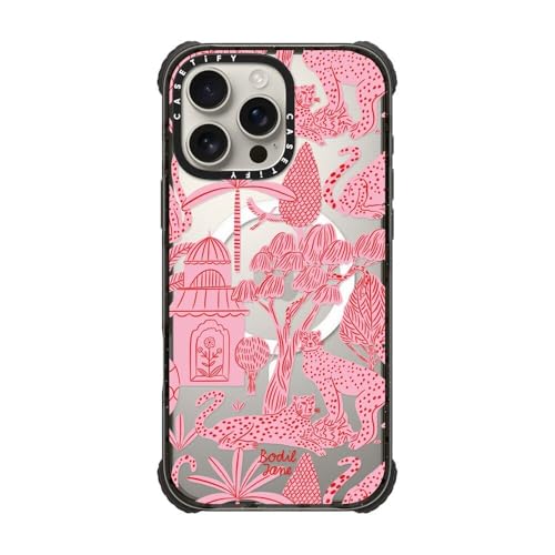 CASETiFY for iPhone 16 Pro Max Case - Ultra Impact Compatible with MagSafe | Strong Slim | 11.5 ft. 5X Militray Grade Drop Protection | Cheetah Paradise Pink | Black - color: Cheetah Paradise Pink, size: Iphone 16 Pro Max (6.9")