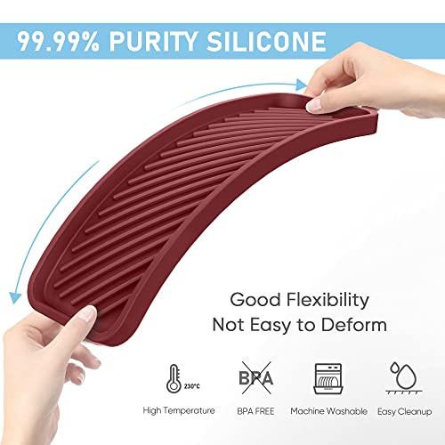 Silicone Sponge Holder, Kitchen Sink Organizer Tray（Mahogany） - color: F-ru, size: 9.3x3.6inch