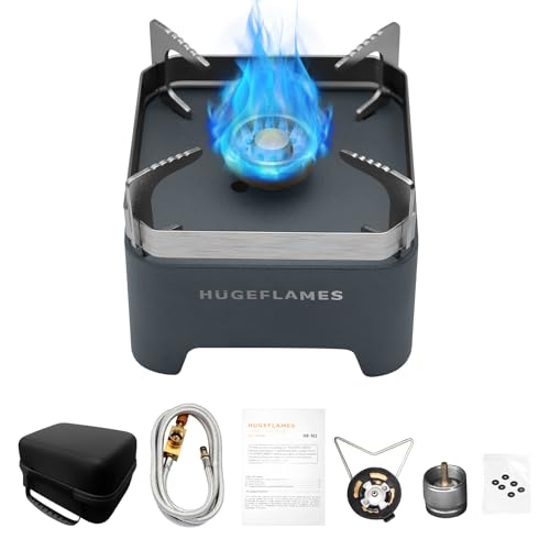 Single Burner Propane Stove, Wind-Guard Camping Stove, Automatic Ignition Propane Burner for Outdoor Cooking - style: Singl Burner