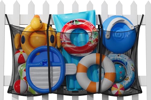 Pool Float Storage Bag, 55"x13"x39" Large Capacity Hanging Pool Toy Holder Net, Mesh Bag for Pool Toys, Outdoor Toy Organizer for Pool Floats, Noodles, Inflatable Ball, Swimming Ring, Raft - size: large