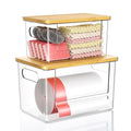 Trash Bag Dispenser 2 Pack (XL+S) - Trash Bag Holder with Bamboo Top - size: XL+S-2 Pack