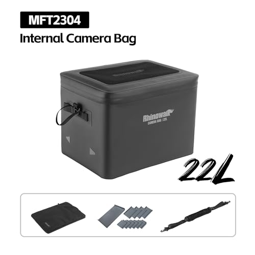 Rhinowalk 22L Waterproof Camera Bag Insert Customizable DSLR Photography Liner with Laptop Sleeve for Motorcycle Hard Cases (MFT2304) - style: Camera Bag Only Mft2304