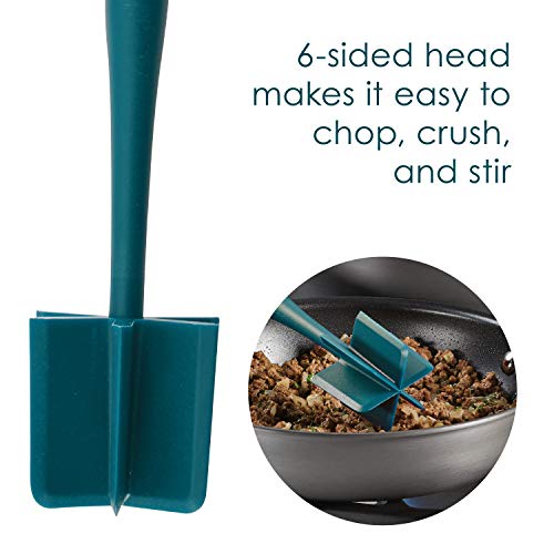 Rachael Ray Tools and Gadgets Lazy Crush & Chop, Flexi Turner, and Scraping Spoon Set / Cooking Utensils - 3 Piece, Teal Blue - color: Teal