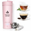 Portable Travel Kettle with Tea Infuser- Mini Electric Kettle with 4 Temperature Settings, with Auto Shut-Off & Boil Dry Protection (Pink) - color: Pink