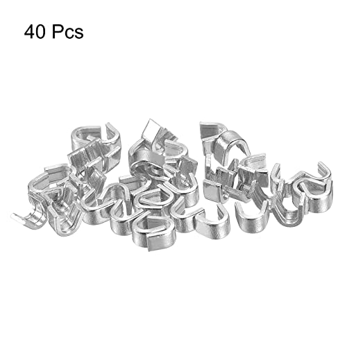 uxcell 40Pcs Zipper Slider Retainers, #8 U Shape Top Stoppers for Bags Coats Jackets Closed-end Zippers Replacing, Silver Tone - color: Silver Tone, size: #8