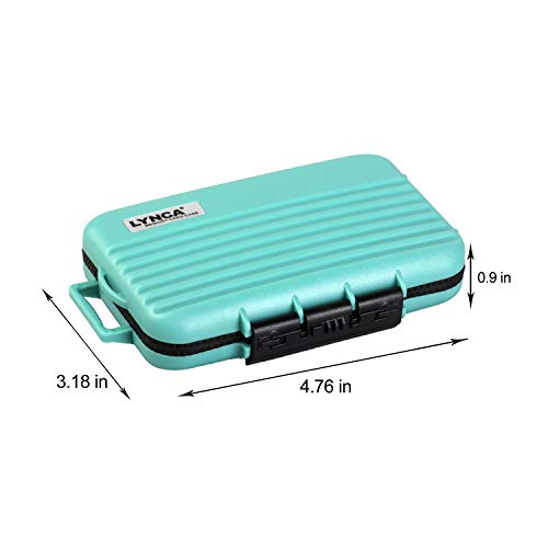 LYNCA 24 Slots Camera Memory Card Case Holder Water-Resistant Anti-Shock SD Card Case Holder Wallet for 8 SD Cards 4 CF Cards 12 Micro SD/TF Cards Storage Box, Compact Memory Cards Wallet (Green) - color: Green
