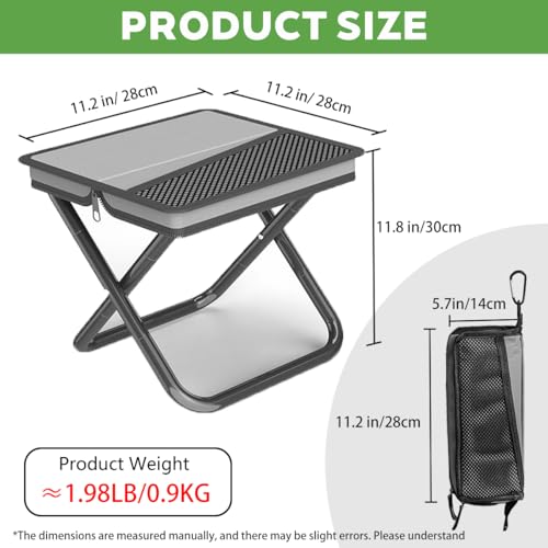 Portable Travel Camping Stool, Handbag Foldable Mini Chair for Outdoor - color: Grey, size: Large