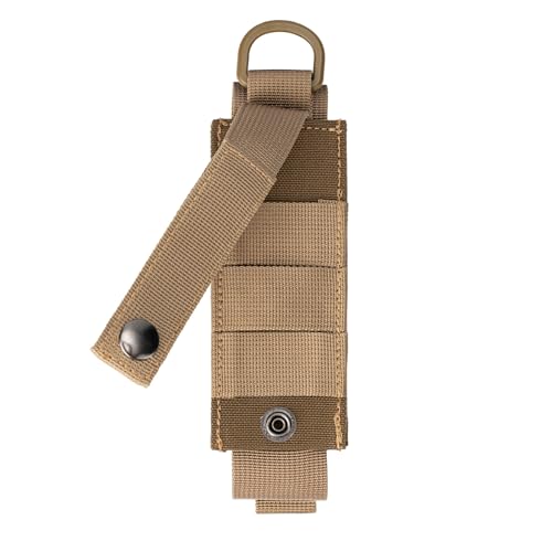 Tactical Flashlight Holster MOLLE Torch Holder MK4 OC/Mace Pepper Spray Canister Carrier EDC Flash Light Pouch Multitool Case with Strap&Snap Clip for Duty/Combat Belt Backpack Vest Chest Rig - color: Coyote Brown