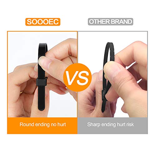 100 Pack Reusable Zip Ties 12 Inch Heavy Duty UV Resistant Cable Ties Black | Reusable Trigger Release / Heavy Duty Nylon / UV Weatherproof / Non-Slip Self-Locking / Smooth Round Ending No Hurt - size: 12 inch
