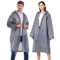 Rain Ponchos for Adults Reusable, 2-5 Pack Raincoat for Women Men, Waterproof Rain Coat Gear with Hood Drawstring - color: Grey X2