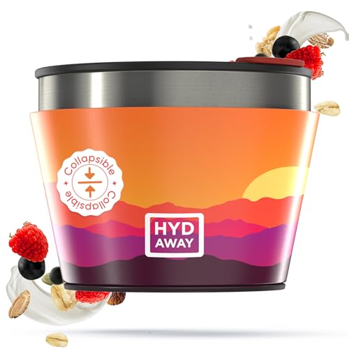 1.5-Cup Collapsible Insulated Bowl with Lid | BPA-Free, Leak-Resistant, and Ultra-Compact for Travel, Camping & Everyday Meals - color: Mojave