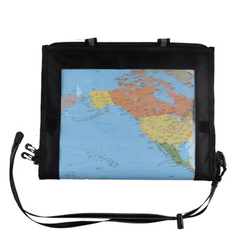 Waterproof Map Case, Hiking Map Pouch Holder Transparent Window Map Storage Bag with Zipper and Lanyard Deisgn for Outdoor Hiking Camping