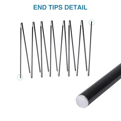 Aluminum Tent Poles Replacement, Black Pre-Assembled Tent Pole, 7001 T6 Heated Camping Tent Rod - color: 25ft 2 Poles