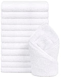 Orighty 12-Pack White Hand Towels - Quick Drying & Absorbent Microfiber Gym Towels 16x28 inches - Lightweight & Thin White Yoga Towels - Multi-Purpose Camping Towels for SPA, Hotel & Bathroom | Quick Drying & Absorbent, Lightweight & Thin White Yoga Towel