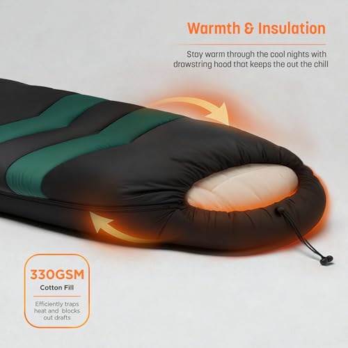 Sleeping Bag with Built-in Pad (AirPack Sleeper) - All-in-One Inflatable Sleeping Pad and Zip-Up Blanket for Camping with Built-in Foot Pump (Black/Green) 80"×30" - color: Black