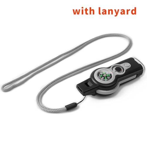Emergency Survival Function Whistle, Outdoor Multifunctional Tool Safety Whistle with Lanyard, Ideal for Kayaking, Boating, Hiking, Camping, Climbing, Hunting,Rescue Signaling - color: grey1