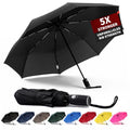 Anntrue Windproof Travel Umbrella, Auto Open Close Lightweight Compact Portable Backpack Folding Umbrella, Perfect for Car, Purse, Men and Women (Black) - color: Black