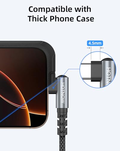 Right Angle USB C to USB C Cable 6FT 3Pack 65w | Nylon braided. Supports 65W fast charging. Compatible with iPhone 17/16/15, Galaxy S25/S24, and all USB-C devices - color: Black and Grey, size: 6FT