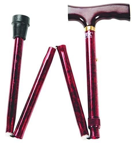 Carex Health Brands Designer Folding Cane, Red