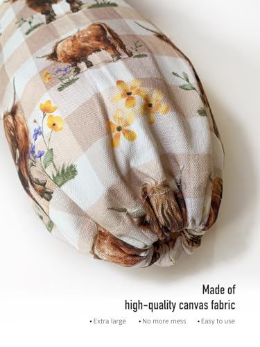 Highland Cow Plastic Bag Holder,Grocery Bag Holder Organizer Storage for Kitchen 23" x 9" - color: Highland Cow Brown