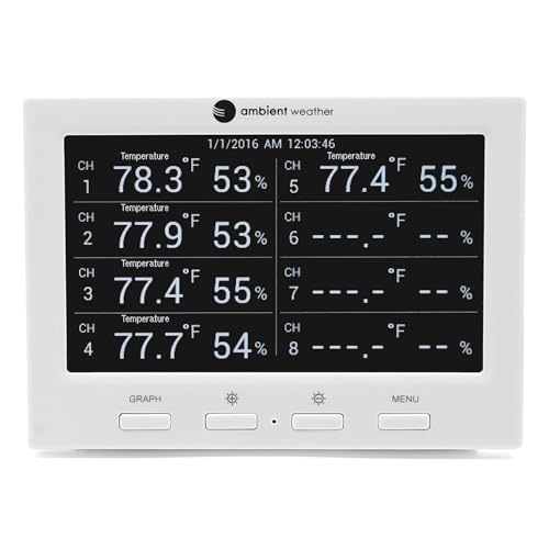 Ambient Weather WS-3000-X3 Thermo-Hygrometer Monitor w/ 3 Remote Sensors - size: 1 Console / 3 Sensors