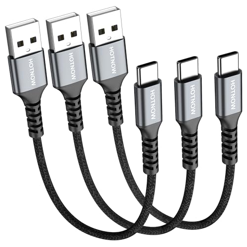 Short USB A to USB C Cable 1FT 3Pack, 12 inch USB C Cable 3A Fast Charging - color: Black, size: 1FT