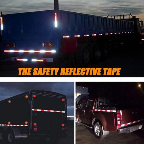 ONTWIE Reflective Tape, 2 Inch x 30ft Reflective Tape Outdoor Waterproof - color: Red/White