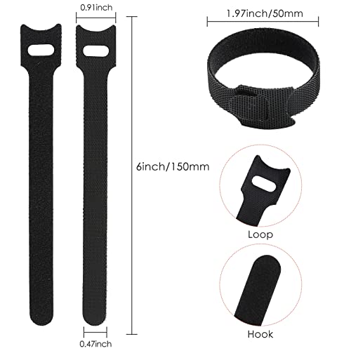 MVYC 120PCS 6 Inch Cable Ties Reusable Multi-Purpose Wire Ties Cord Organizer Adjustable Cable Management 5 Colors - size: 6 Inch