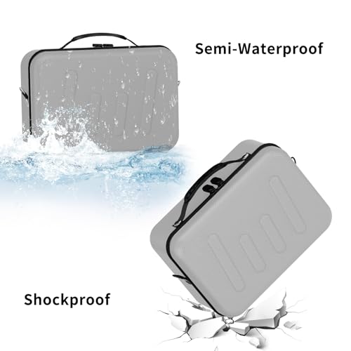 Hard Shell Camera Case Compatible with Canon EOS Rebel T7/R50/R100 and More DSLR & Mirrorless Cameras – Portable Travel Bag with Adjustable Dividers, Mesh Pocket & Shoulder Strap (Grey) - color: Grey