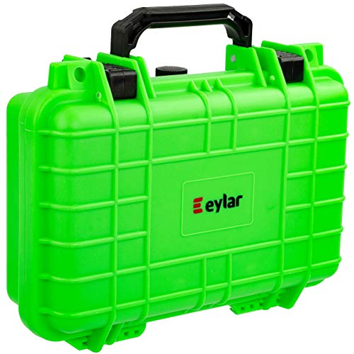 Eylar Protective Gear and Camera Hard Case Waterproof Dry Box with Foam 11.6 Inch 8.3 Inch 3.8 Inch (Neon Green) - color: Neon Green