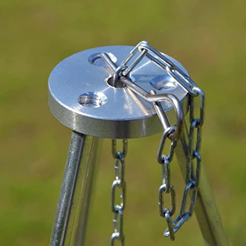 Portable Mini Camping Tripod - Campfire Cooking Dutch Oven Tripod Cooker & Grill Stand - Adjustable Height - Cooking Lantern Hanging Pot Holder with Storage Bag