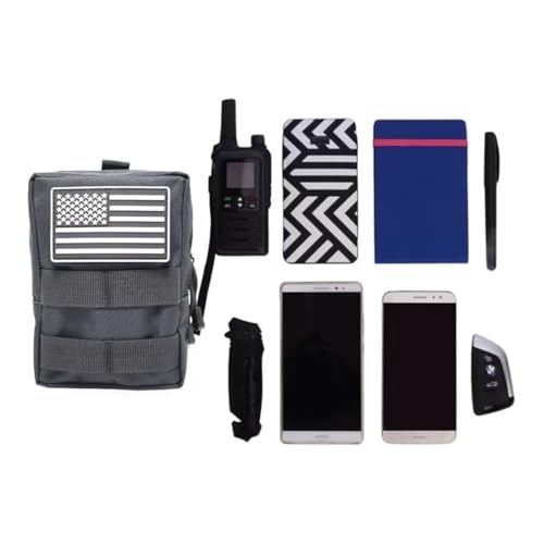 2 Pack Tactical Molle Pouches Small Molle Utility Pouch Small Tactical Accessory Bag Belt Pouches Vest Pouch Compact Water-Resistant EDC Pouch with Flag Patch - color: Purple